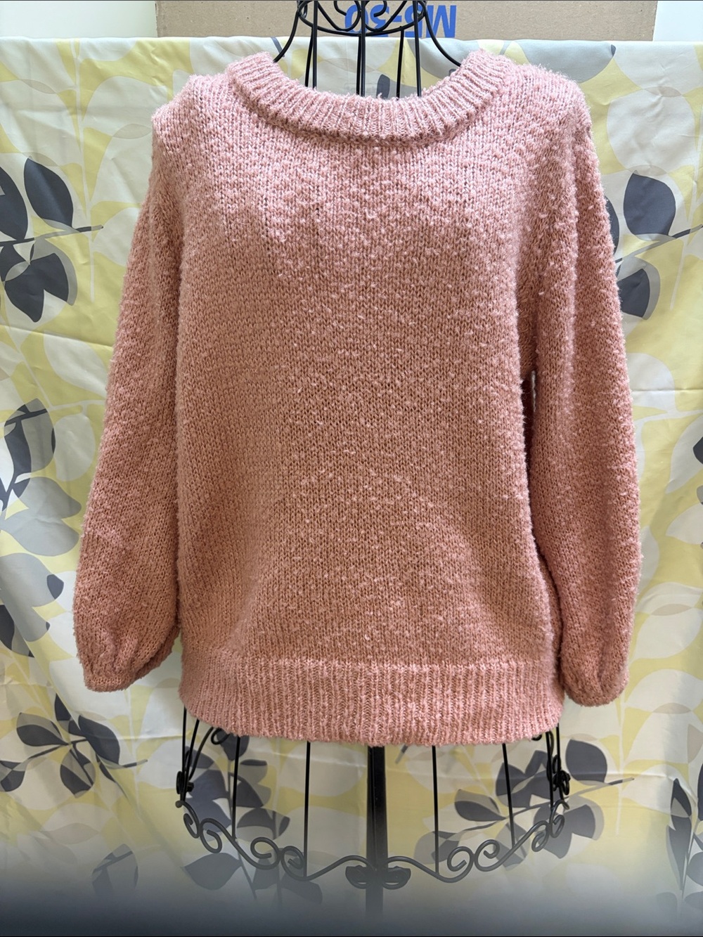 a new day Dusty Pink Textured Crewneck Sweater